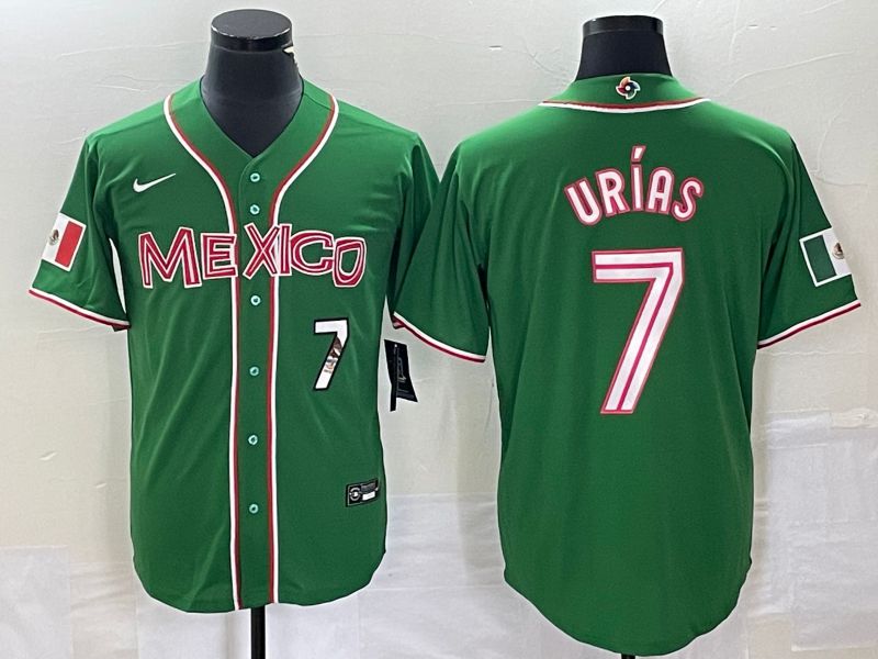 Men 2023 World Cub Mexico #7 Urias Green Nike MLB Jersey21